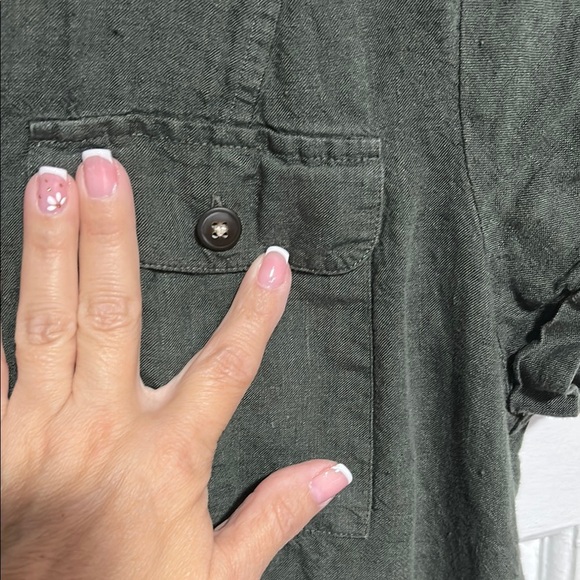 J. Jill Army Green Polo Collar Midi Dress - Picture 6 of 12